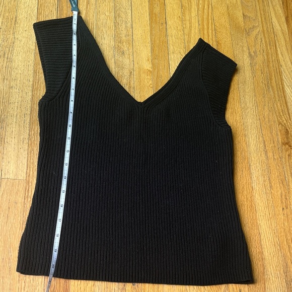 Mara Hoffman Ribbed Black Celine V-Neck Top - Picture 5 of 6
